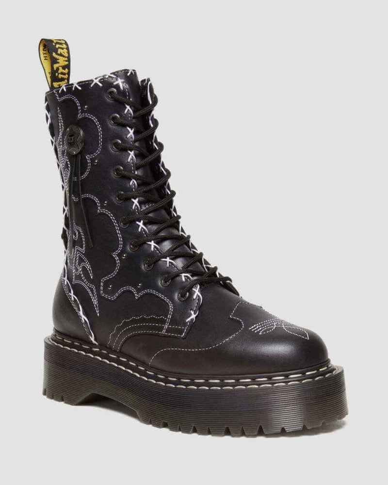 Load image into Gallery viewer, Dr. Martens Jadon Hi 10 Eye Boots Shoes Gothic Americana - Black Wanama
