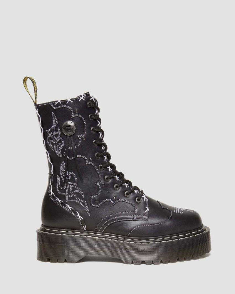 Load image into Gallery viewer, Dr. Martens Jadon Hi 10 Eye Boots Shoes Gothic Americana - Black Wanama
