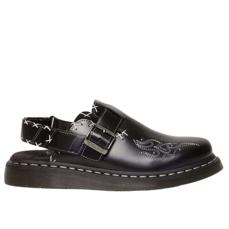 Load image into Gallery viewer, Dr. Martens Jorge II Gothic Americana Leather Sling Back Shoes Mary Jane - Black
