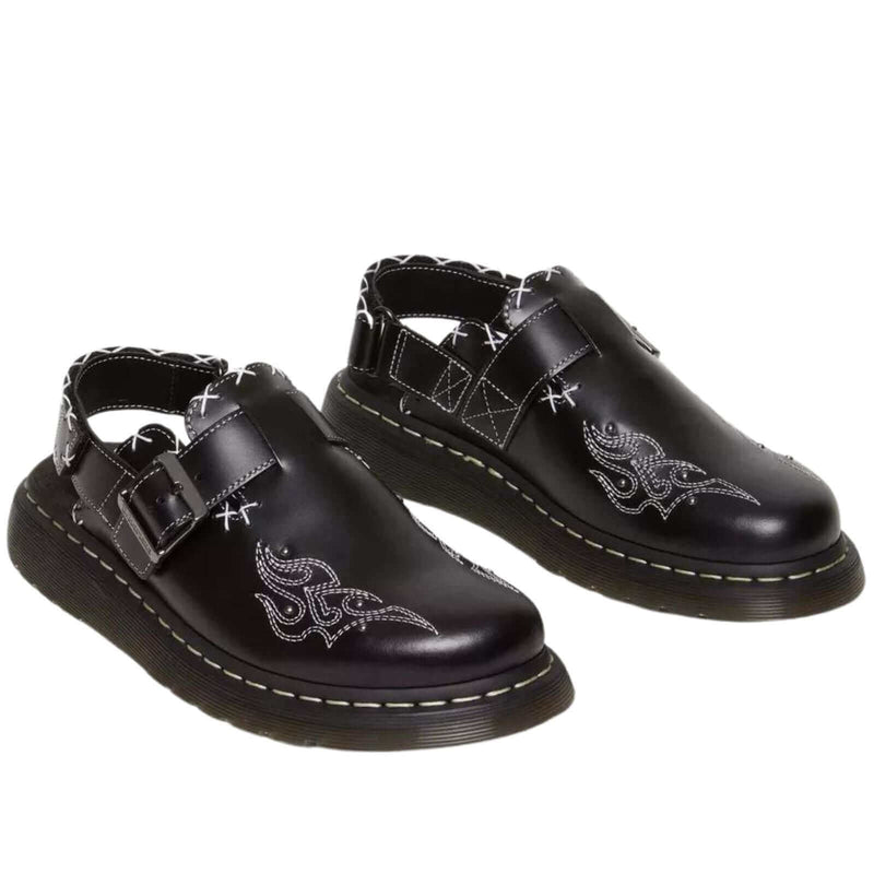 Load image into Gallery viewer, Dr. Martens Jorge II Gothic Americana Leather Sling Back Shoes Mary Jane - Black
