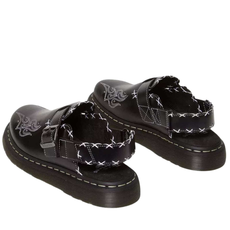 Load image into Gallery viewer, Dr. Martens Jorge II Gothic Americana Leather Sling Back Shoes Mary Jane - Black
