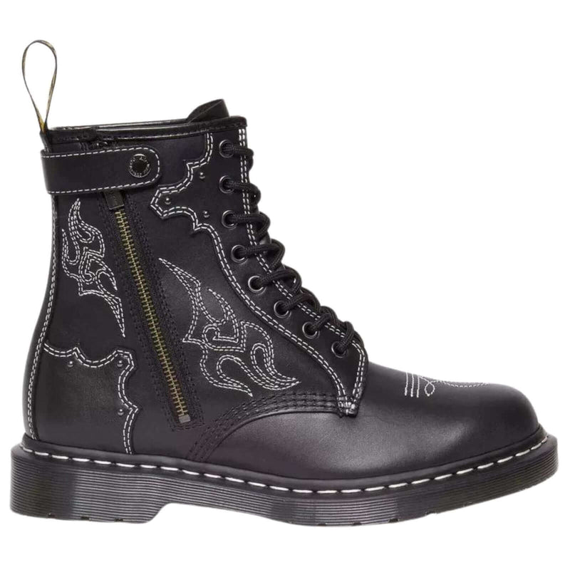 Load image into Gallery viewer, Dr. Martens 1460 Gothic Americana Leather Lace up 8 Eye Boots Wanama - Black
