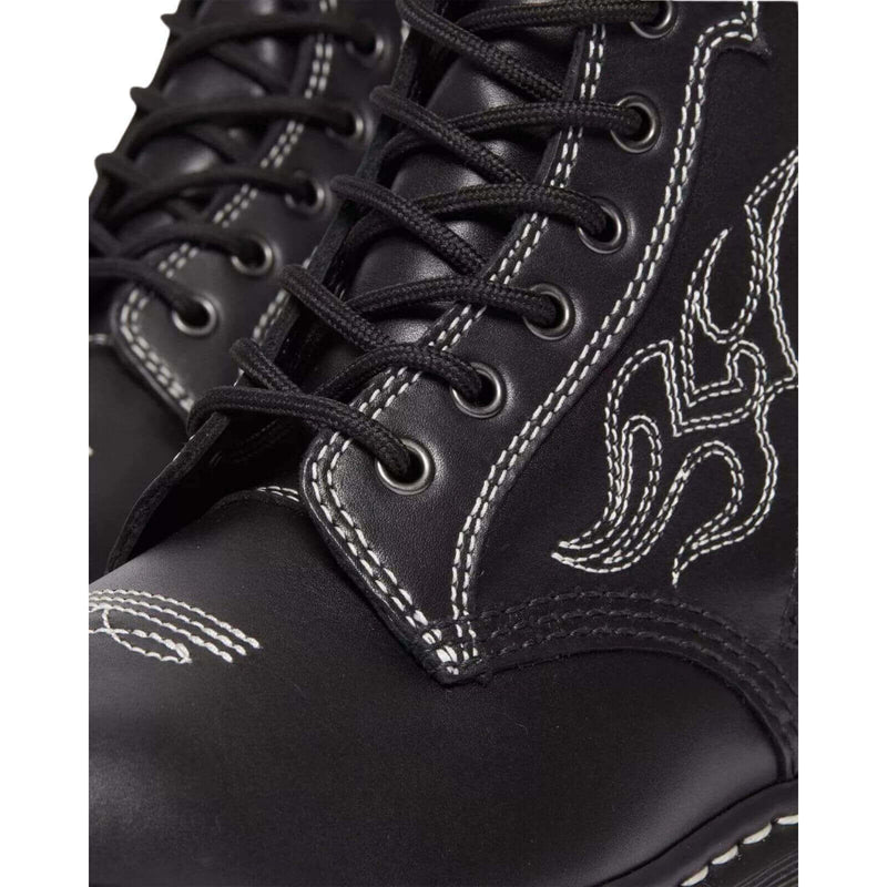 Load image into Gallery viewer, Dr. Martens 1460 Gothic Americana Leather Lace up 8 Eye Boots Wanama - Black
