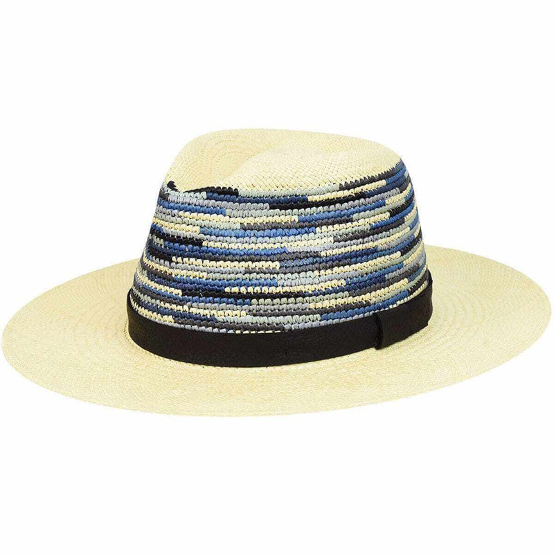 Load image into Gallery viewer, Bailey Mens Tasmin Straw Hat Panama Fedora Made in USA - Storm Multi
