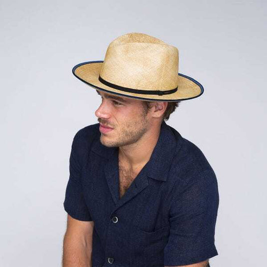 Bailey Mens Parson Straw Hat Trilby Fedora Made in USA - Tea Stain