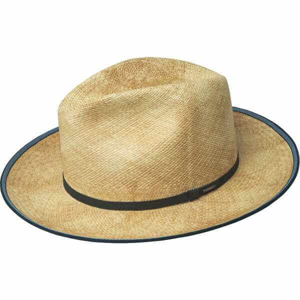 Load image into Gallery viewer, Bailey Mens Parson Straw Hat Trilby Fedora Made in USA - Tea Stain
