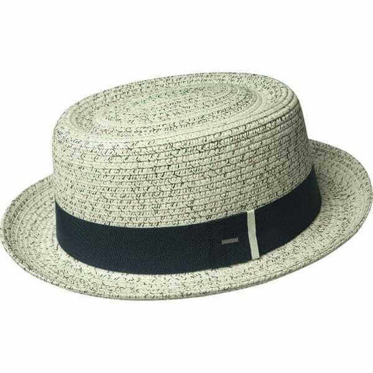 Bailey Mens Larson Paper Straw Hat Made in USA Pork Pie - Linen Multi