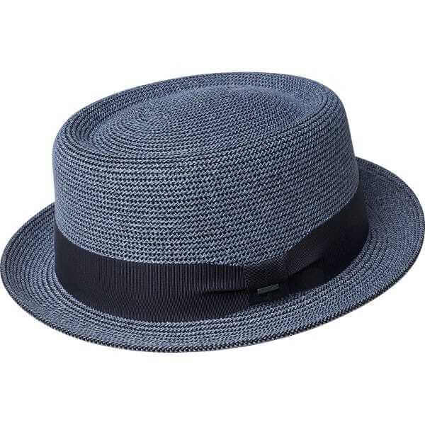 Load image into Gallery viewer, Bailey Mens Waits Paper Straw Hat Made in USA Pork Pie - Blue Surf
