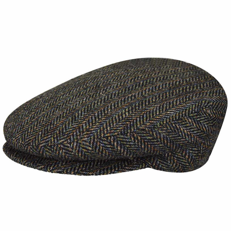 Load image into Gallery viewer, Bailey Mens Lord Stripe Harringbone Ivy Flat Hat Made In Italy - Black Multi
