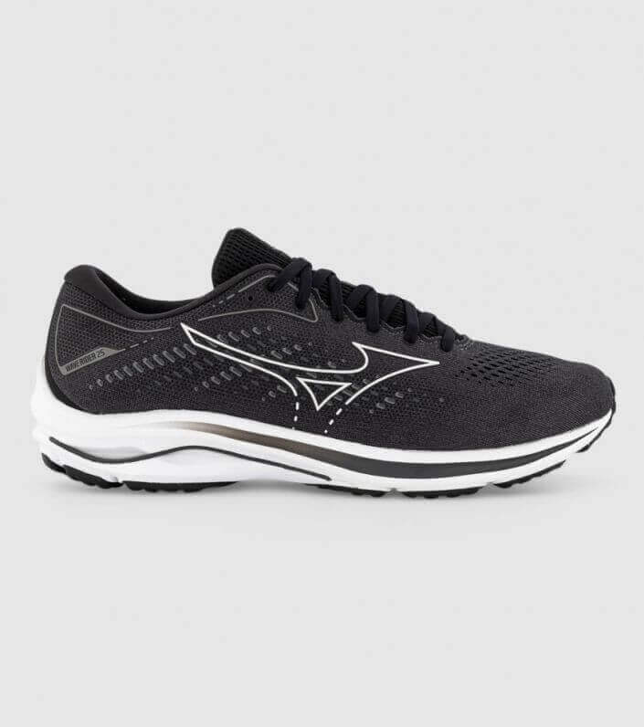 Load image into Gallery viewer, Mizuno Mens Wave Rider 25 Running Shoes - Black
