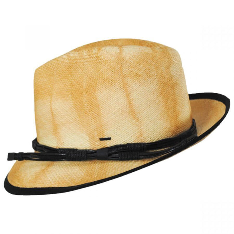 Load image into Gallery viewer, Bailey Mens Clafin Tie Dye Palm Straw Hat Fedora Woven - Tea
