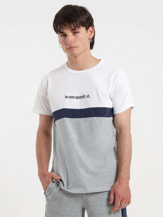 Le Coq Sportif Mens Gaston Tee Top T Shirt - Grey Marle