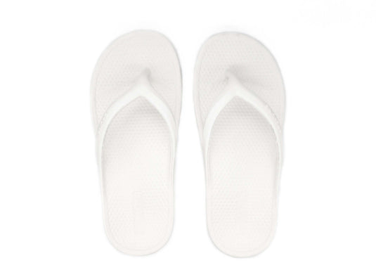 Archline Orthotic Foam Thongs Arch Support Flip Flops Orthopedic Rebound - White