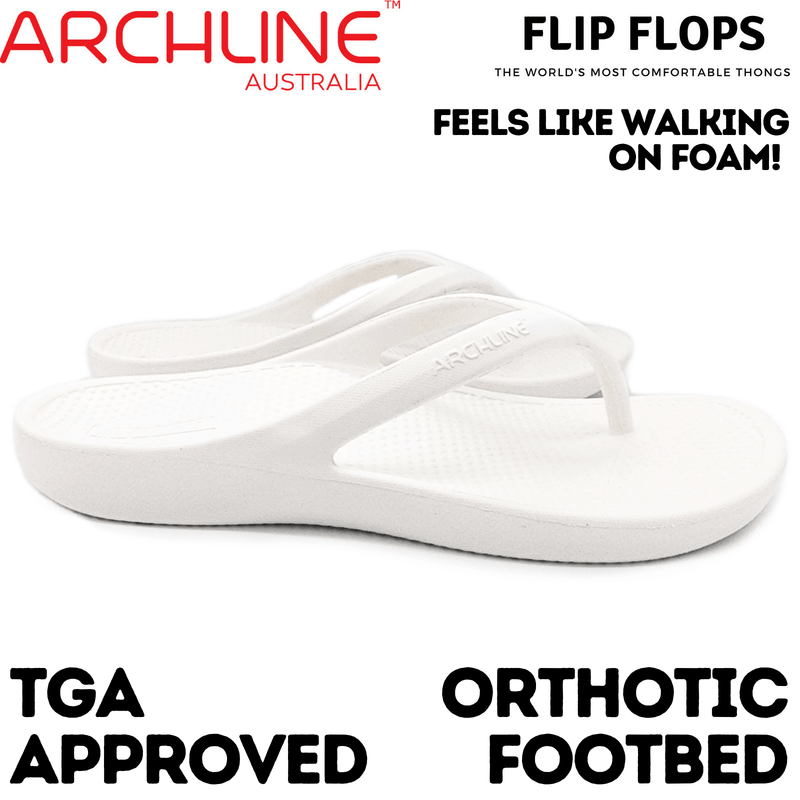 Load image into Gallery viewer, Archline Orthotic Foam Thongs Arch Support Flip Flops Orthopedic Rebound - White
