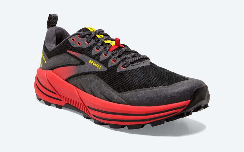 Load image into Gallery viewer, Brooks Mens Cascadia 16 Trail Running - Black/Red
