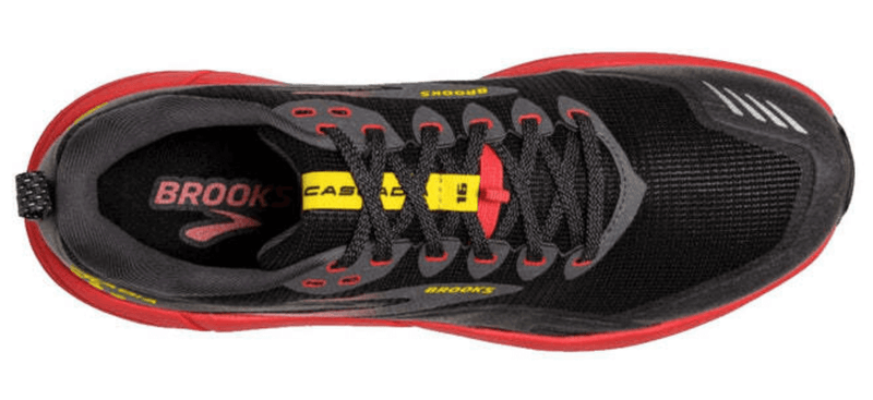 Load image into Gallery viewer, Brooks Mens Cascadia 16 Trail Running - Black/Red
