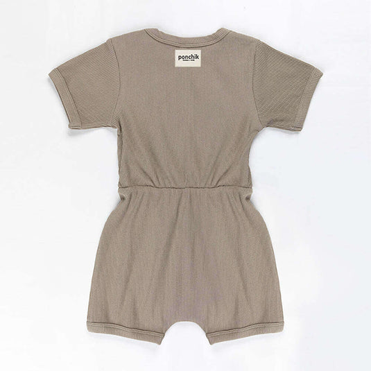 Ponchik Babies + Kids - Ribbed Cotton Romper - Artichoke Green