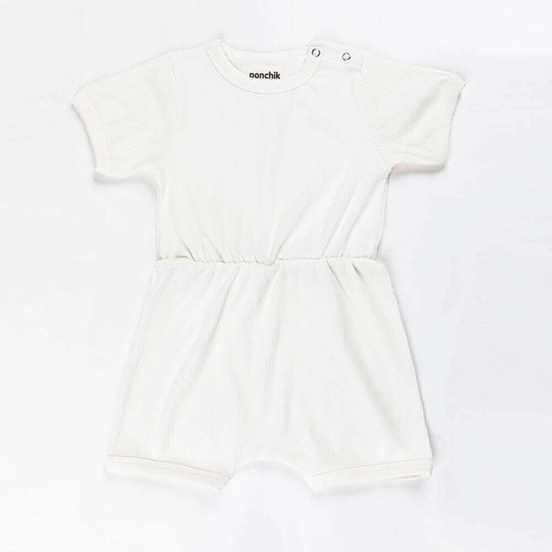 Load image into Gallery viewer, Ponchik Babies + Kids - Ribbed Cotton Romper - Daisy
