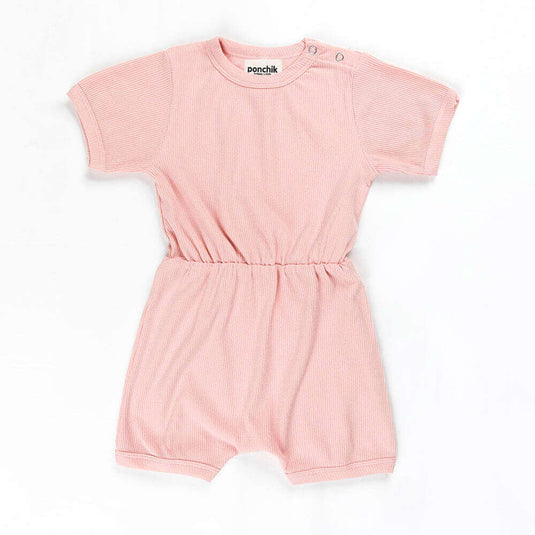 Ponchik Babies + Kids - Ribbed Cotton Romper - Lemonade