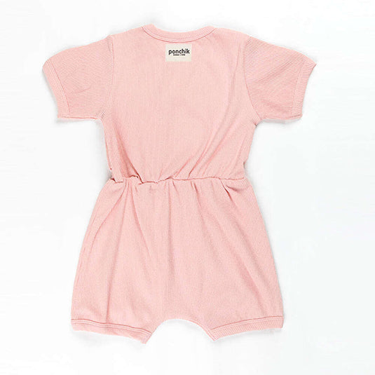 Ponchik Babies + Kids - Ribbed Cotton Romper - Lemonade