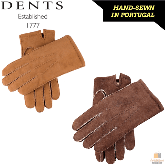 Dents Mens Hand Sewn Real Lambskin Gloves Warm Winter Fleecy Lining 5-1553 York | Adventureco