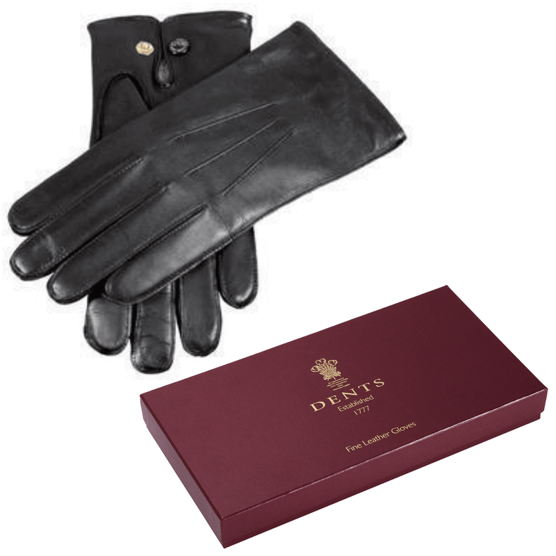 Load image into Gallery viewer, DENTS Mens Premium Kangaroo Leather Gloves Wool Lined Winter Gift - Black
