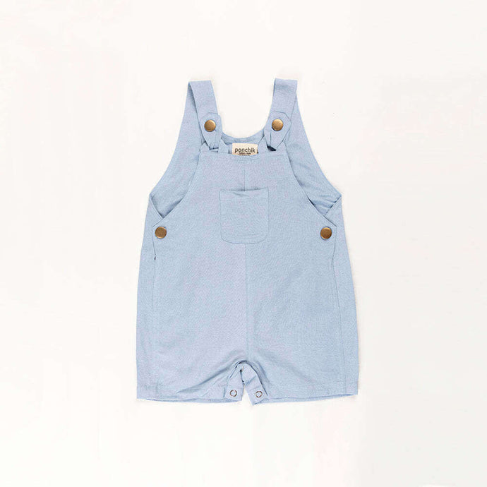 Ponchik Babies + Kids - Cotton Dungaree Overalls - Capri Blue