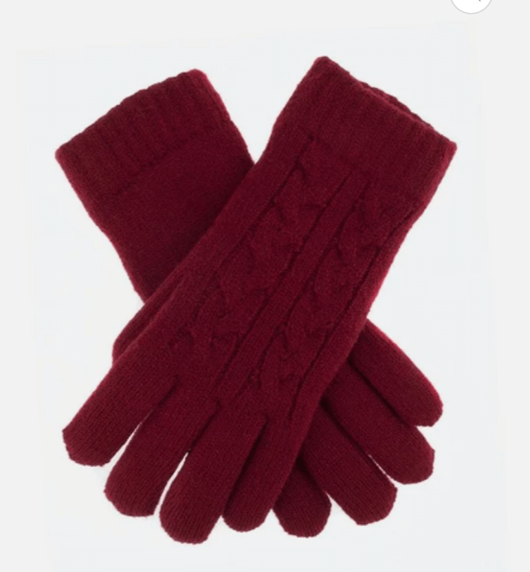 Load image into Gallery viewer, DENTS Womens Cable Knit Yarn Lined Gloves - Berry - One Size
