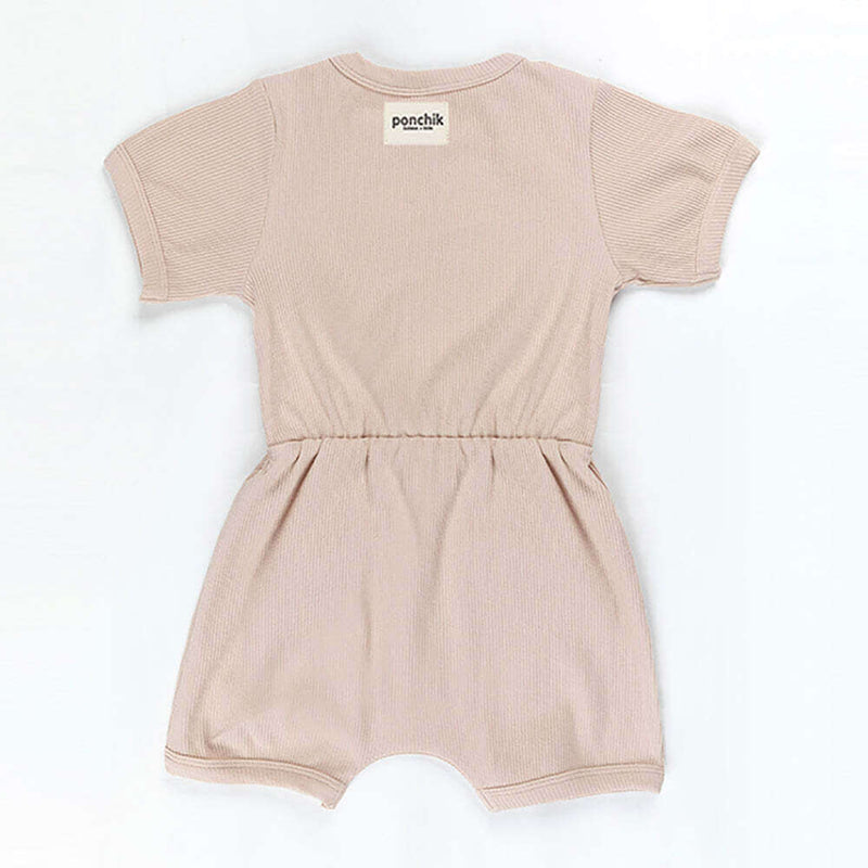 Load image into Gallery viewer, Ponchik Babies + Kids - Ribbed Cotton Romper - Sugar Cookie
