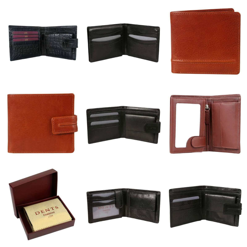 Load image into Gallery viewer, DENTS WALLET Genuine Italian LEATHER Mens Credit Card Holder Bifold GIFT BOX
