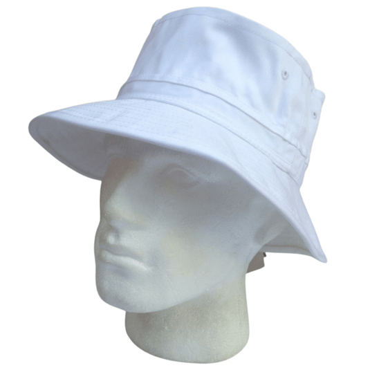 Dents 100% Organic Eco-Friendly Cotton Bucket Hat Cap Festival Beach - White | Adventureco