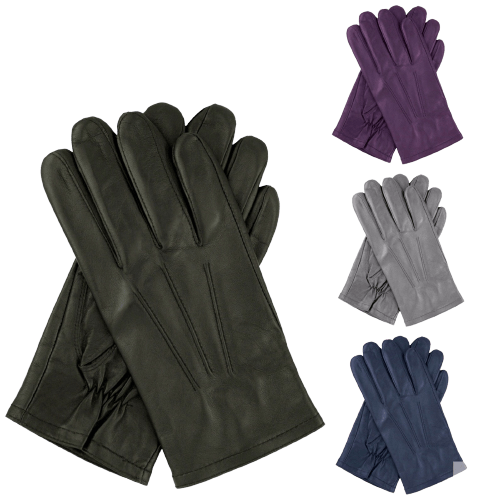Load image into Gallery viewer, Dents Mens Genuine Full Grain Leather Gloves 3 Point Stitch Fleece Lined Warm Winter
