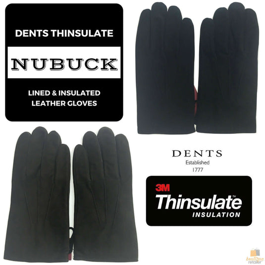 DENTS Mens Thinsulate Handsewn Nubuck Leather Gloves Lined Insulated
