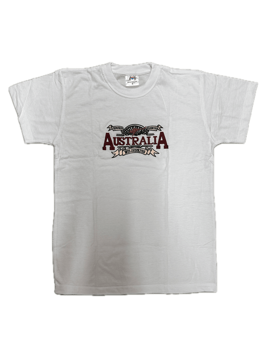 Mens Australia Wilderness T Shirt Souvenir Tee Top 100% Cotton - White