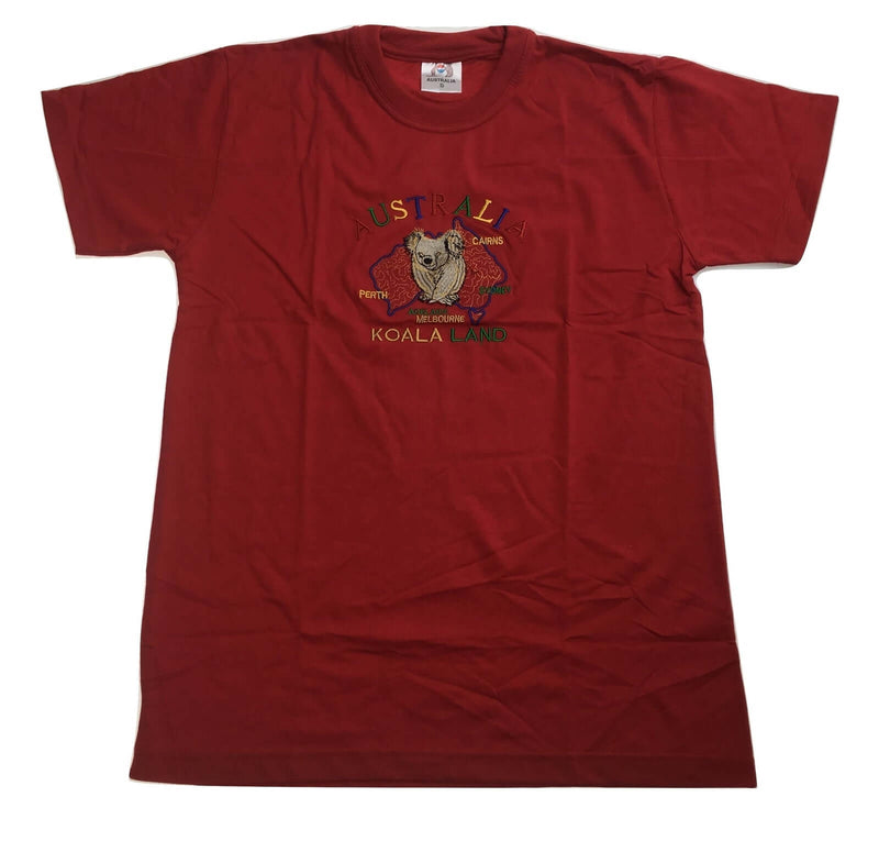 Load image into Gallery viewer, Adult Australia Koala Land T Shirt 100% Cotton Souvenir Tee Top - Red
