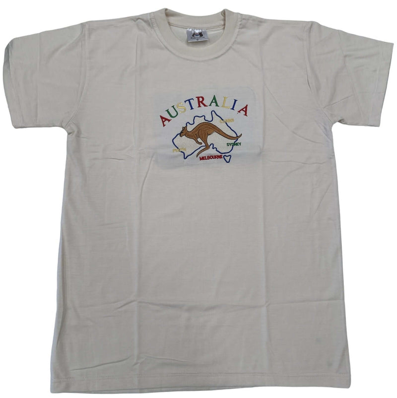 Load image into Gallery viewer, Adult Australia Kangaroo T Shirt Tee 100% Cotton Top Aussie Day - Beige
