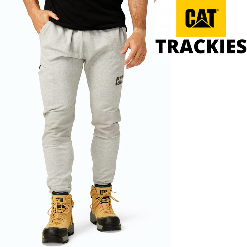 Load image into Gallery viewer, Caterpillar Track Pants Trackies Work Casual Gym Slim Fit w Hem Joggers - Grey
