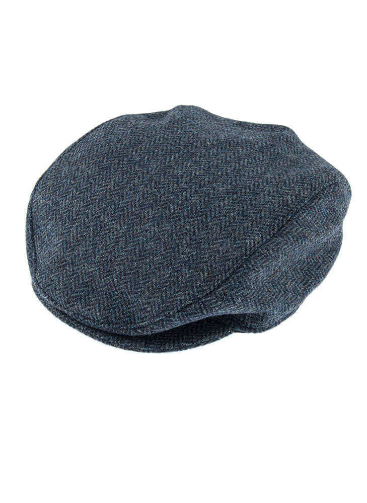 Load image into Gallery viewer, Dents Men&#39;s Abraham Moon Herringbone Tweed Flat Cap - Navy
