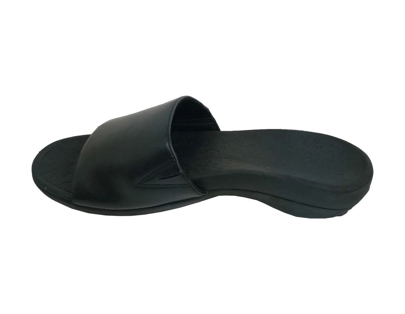 Load image into Gallery viewer, Axign Becky Elastic Orthotic Slides Thongs Flip Flops - Black
