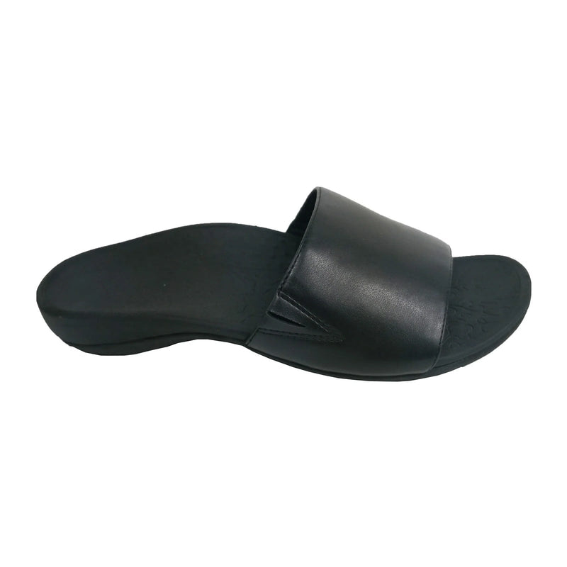 Load image into Gallery viewer, Axign Becky Elastic Orthotic Slides Thongs Flip Flops - Black
