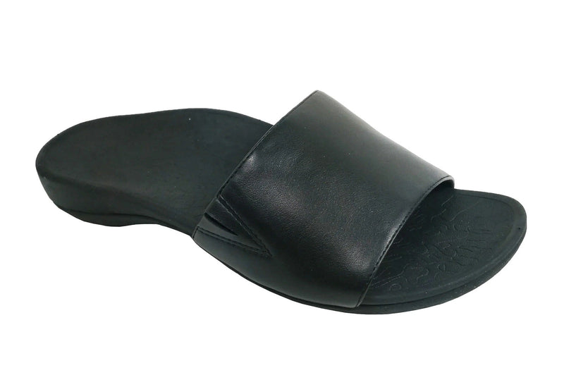 Load image into Gallery viewer, Axign Becky Elastic Orthotic Slides Thongs Flip Flops - Black
