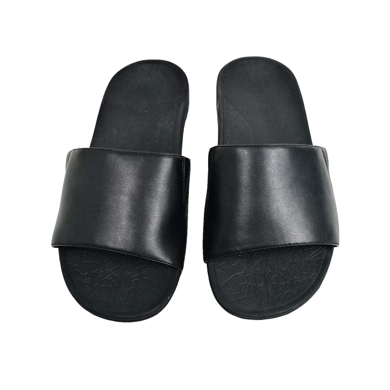 Load image into Gallery viewer, Axign Becky Elastic Orthotic Slides Thongs Flip Flops - Black
