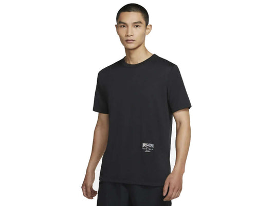 Nike Mens Dri-Fit Trail Running T-Shirt Soft and Comfortable Fabric - Black | Adventureco