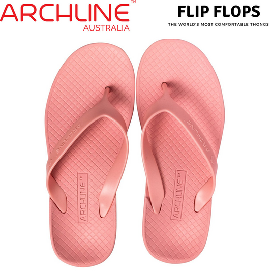 ARCHLINE Orthotic Thongs Arch Support Shoes Flip Flops - Pastel Pink