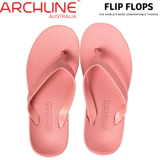 ARCHLINE Orthotic Thongs Arch Support Shoes Flip Flops - Pastel Pink ...