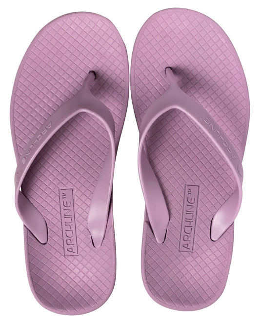 ARCHLINE Orthotic Flip Flops Thongs Arch Support Shoes Footwear - Lilac Purple | Adventureco