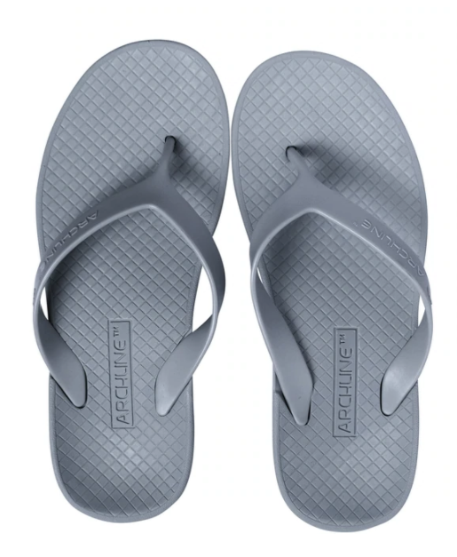 ARCHLINE Orthotic Flip Flops Thongs Arch Support Shoes Footwear - Grey | Adventureco