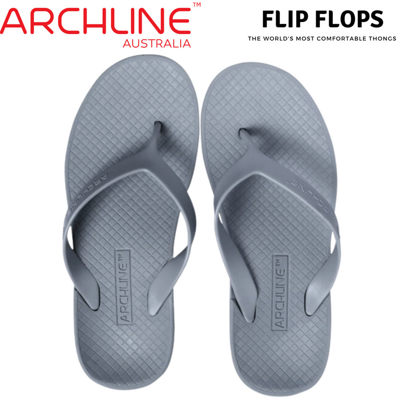 Load image into Gallery viewer, ARCHLINE Orthotic Flip Flops Thongs Arch Support Shoes Footwear - Grey
