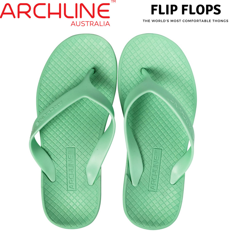 Load image into Gallery viewer, ARCHLINE Orthotic Thongs Arch Support Shoes Footwear Flip Flops - Dew Green
