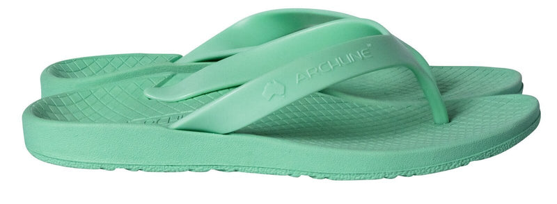 Load image into Gallery viewer, ARCHLINE Orthotic Thongs Arch Support Shoes Footwear Flip Flops - Dew Green
